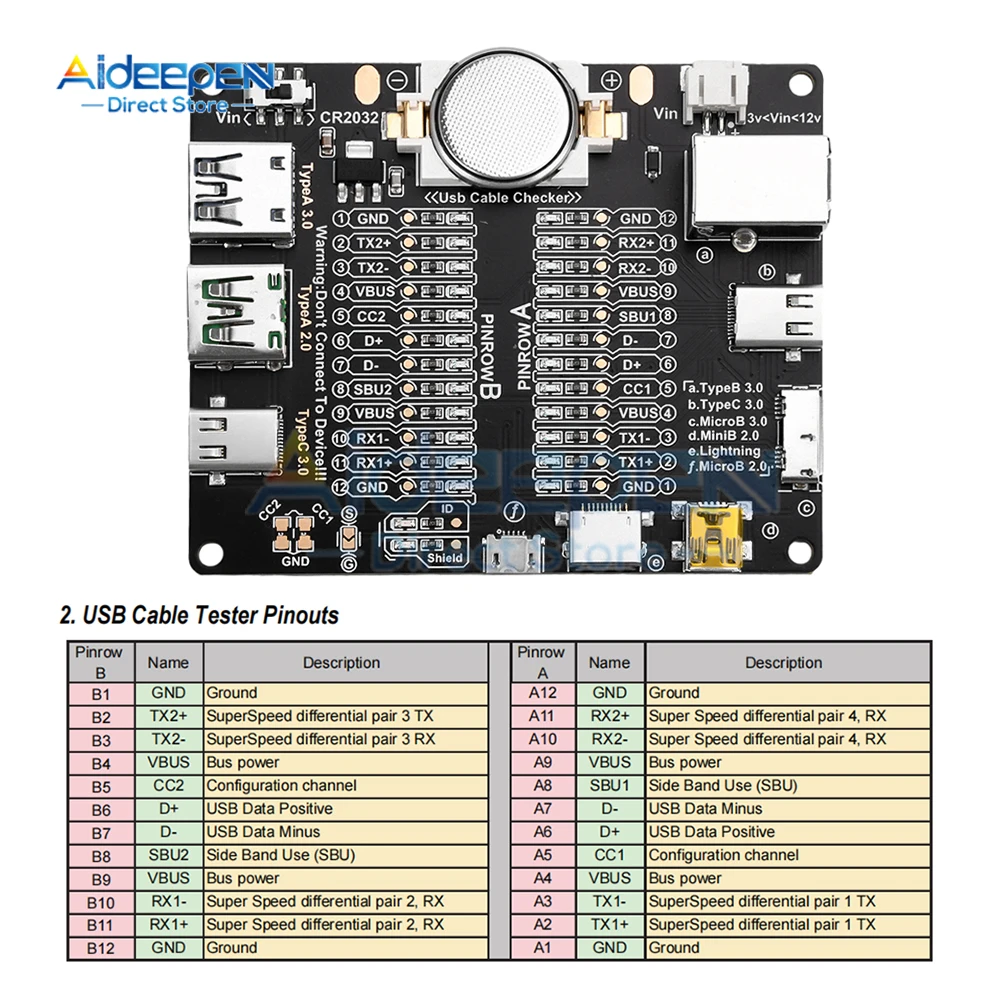 Imagem -04 - Placa de Detecção de Cabo de Dados para Ios e Android Testador de Cabos Usb Dt3 Micro Curto Circuito tipo c On-off Switching Test Board Tool