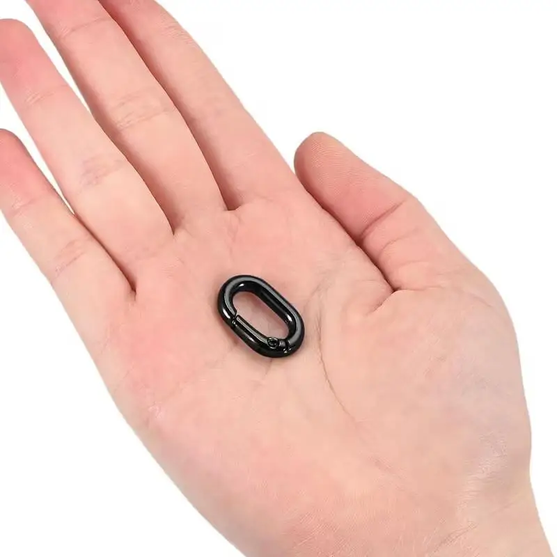 10Pcs/lot Metal Oval Ring Spring Clasps Openable Carabiner Keychain Bag Clips Hook Dog Chain Buckles Connector For DIY Jewelry