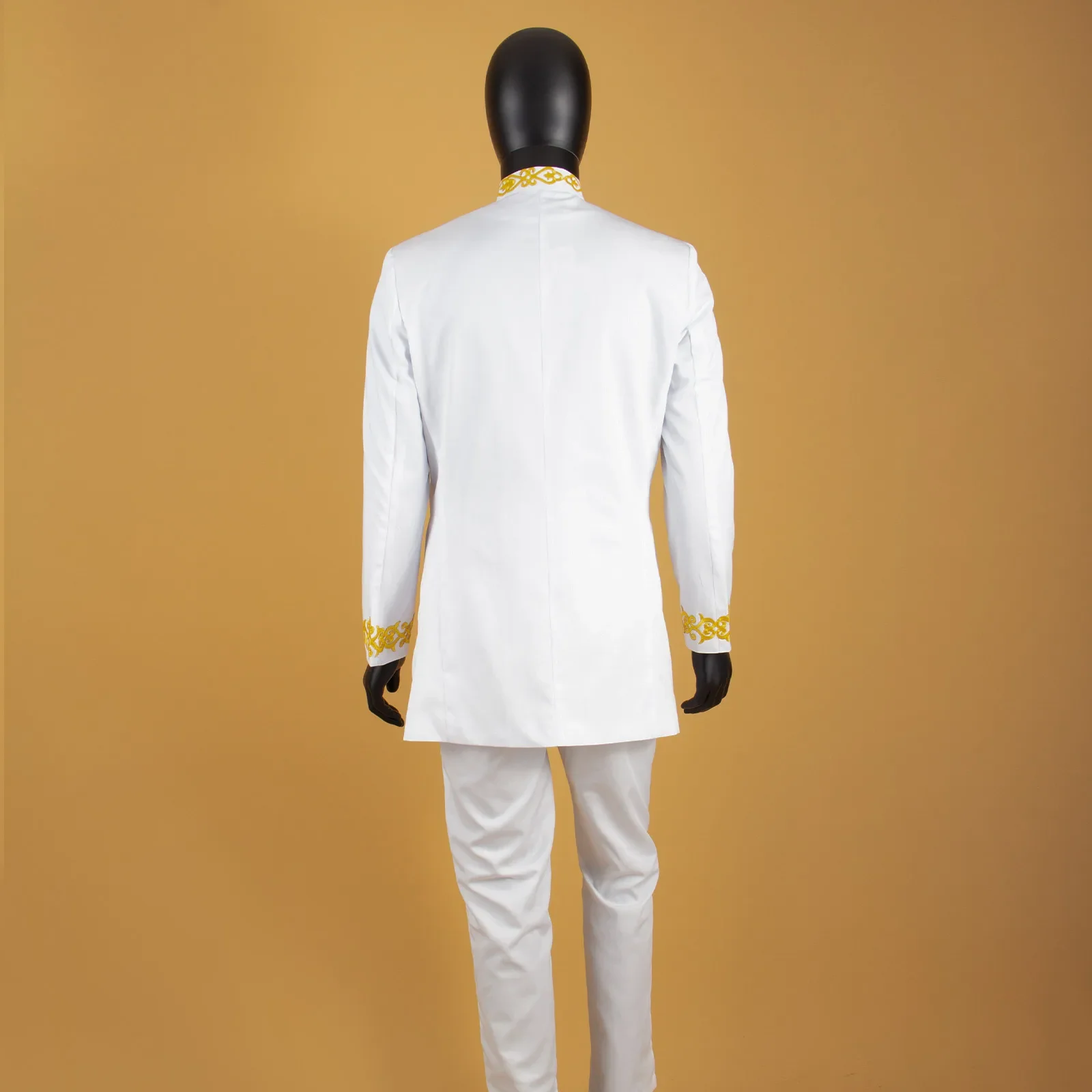 Trajes africanos para hombre, conjunto de Blazer y pantalones de doble botonadura de manga completa con bordado, traje Formal de negocios, A2316051