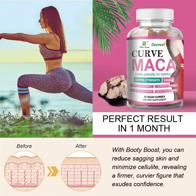 1 Bottle Curve MACA Gummies Aid Sleep Regulate Endocrine System Vitality health food