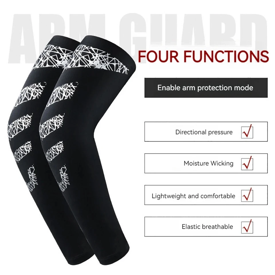 LOOGDEEL 1Pcs Sports Arm Protection Silicone Anti Slip High Elastic Compression Sun Protection Sleeve Basketball Tennis Fitness