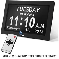 12 Alarms Digital LED Calendar Clock with Multi-Languages to display. Medicine Time Reminder for Elder.Home Desk Wall Decoration