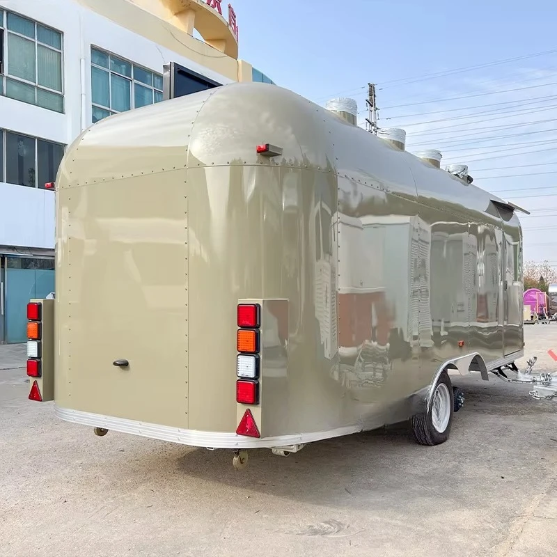 Food Truck With Full Kitchen Mobile Fast Pizza Street Fast Food Vending Trailer For Sale Certified Food Trailer