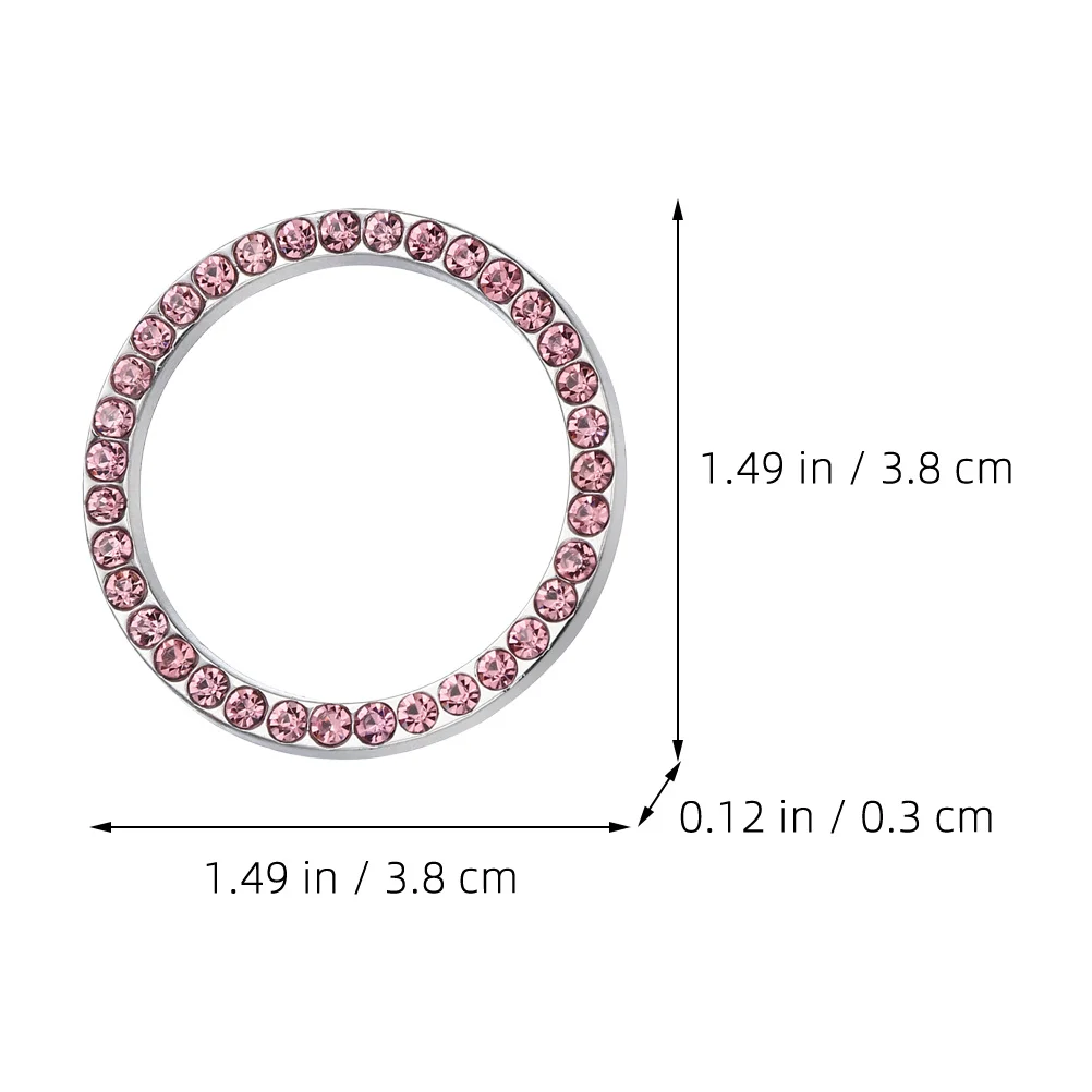 

2Pcs Push Start Button Cover Alloy Rhinestone Start Stop Decoration Ring Easy Install Car Engine Accessories Car Accessories
