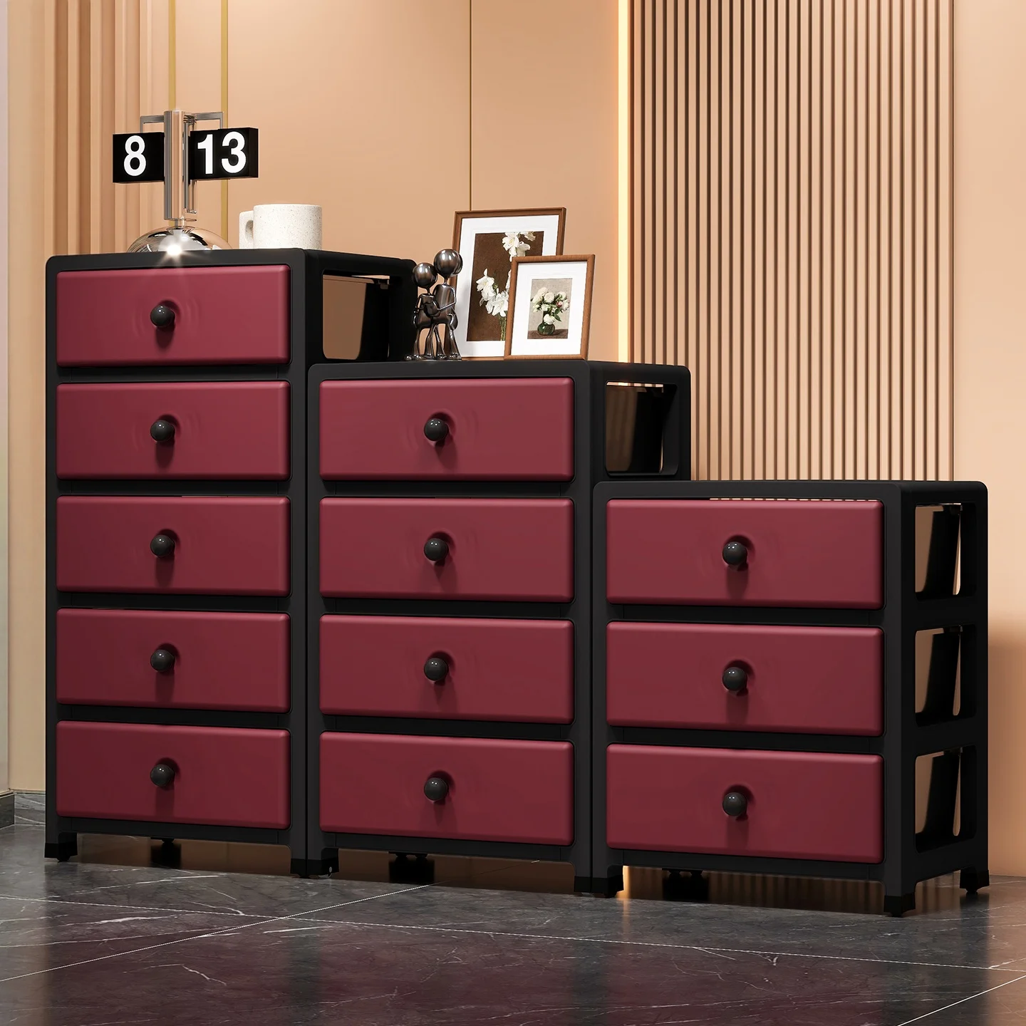 Drawer-style storage cabinet - Home living room storage cabinet - Storage cabinet for narrow spaces - Bedroom bedside cabinet