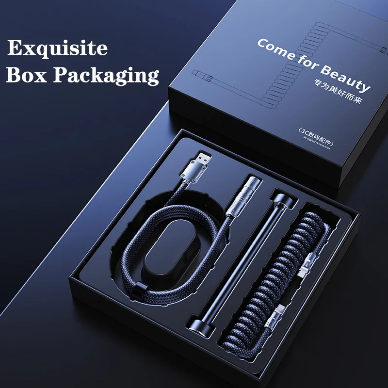 Eary 1.2m Coiled USB to Type-C Aviator Cable