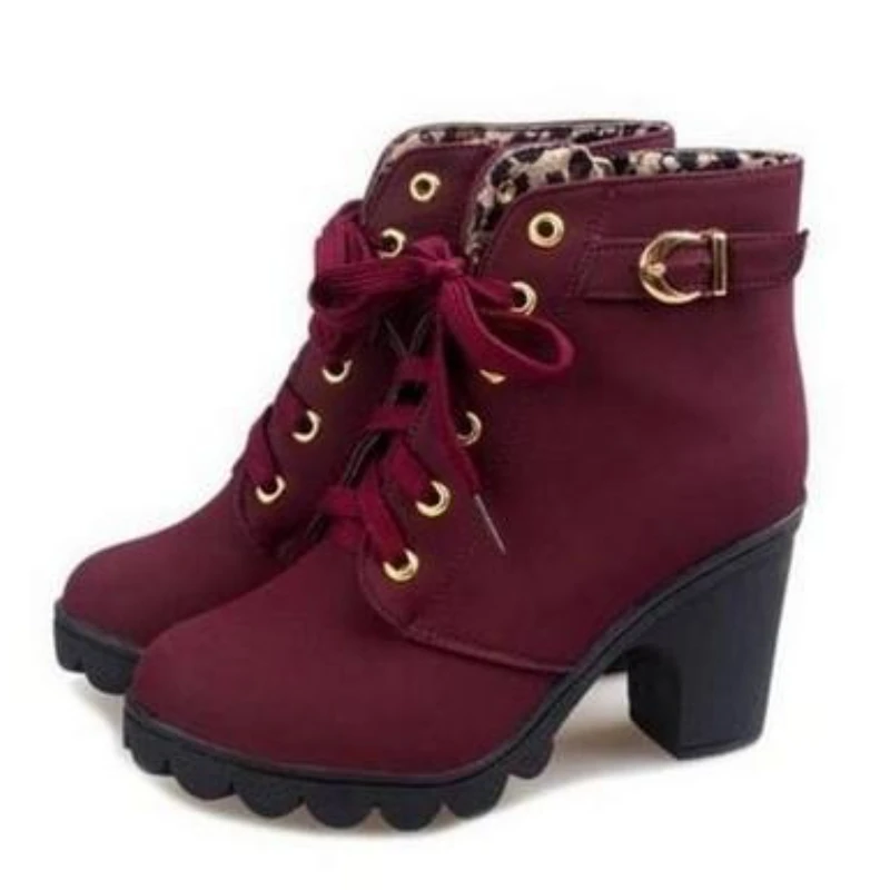 أحذية نسائية جديدة لربيع وشتاء عصرية متعددة الاستخدامات برباط علوي أحذية نسائية عصرية متعددة الاستخدامات أحذية مريحة بكعب عالٍ #6