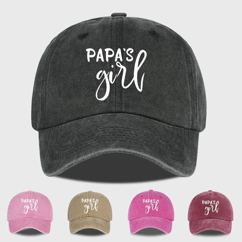“Daddy’s Little Sweetheart” Retro-Style Washed Baseball Cap – Adjustable Women’s Dad Cap – Gift for Daughter