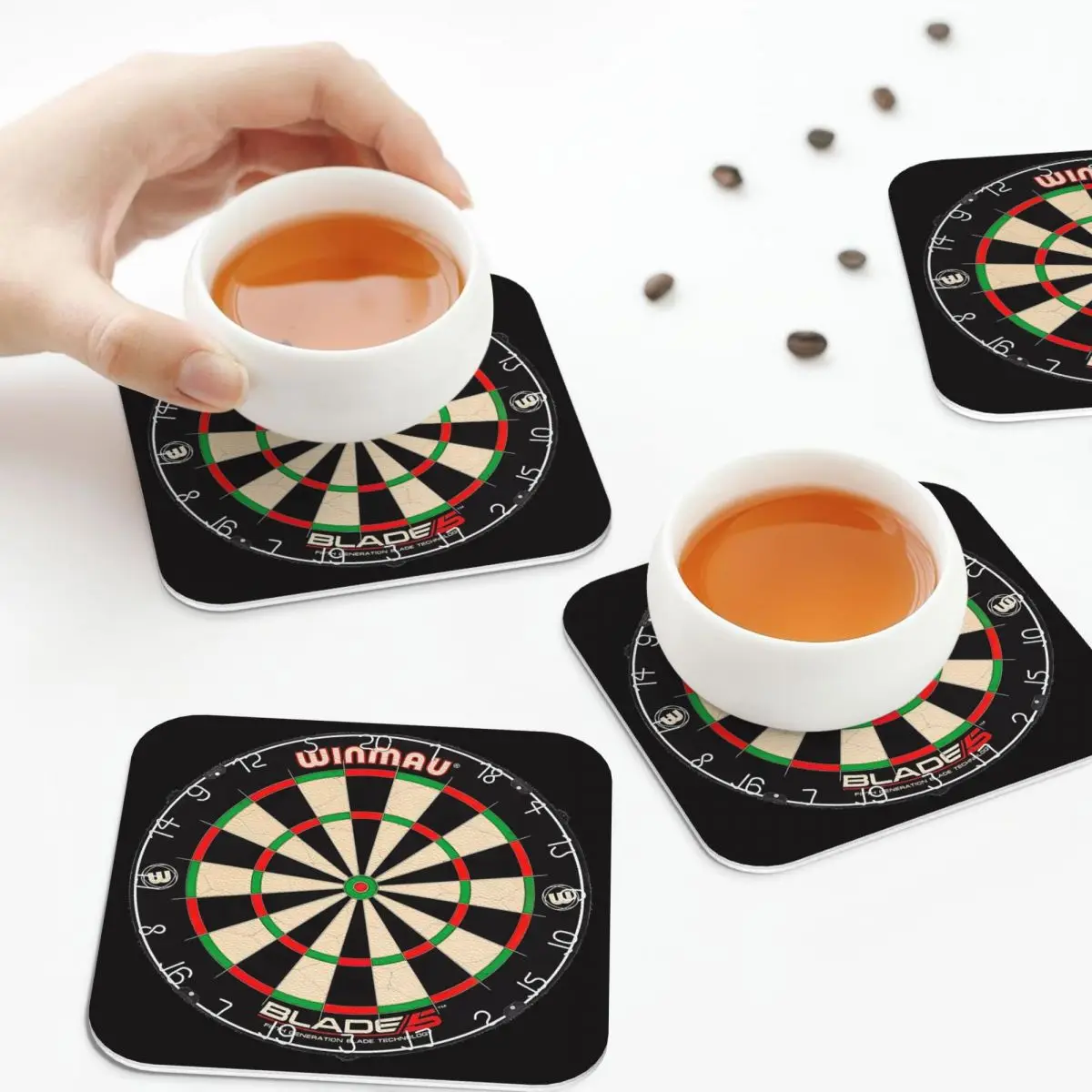 Winmau Blade 5 sottobicchieri per freccette tovagliette da cucina tappetino isolante impermeabile per tazza tappetino da caffè per stoviglie per la