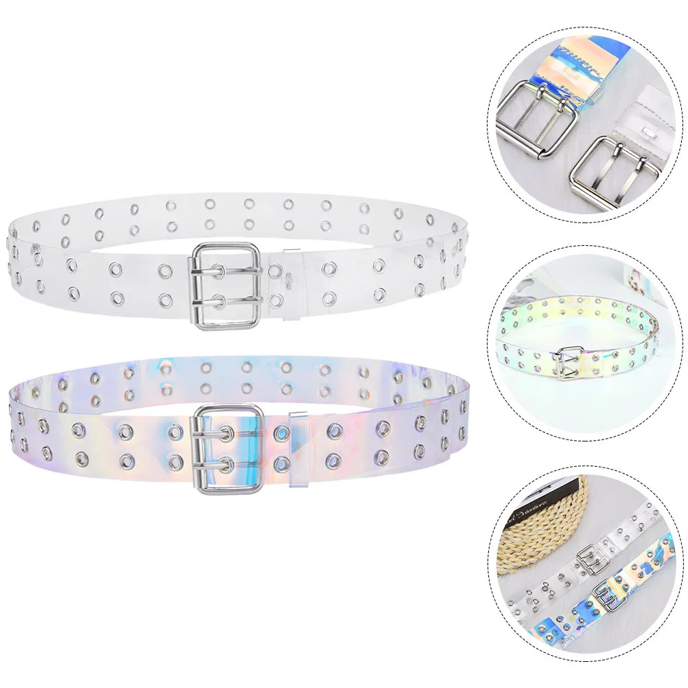 

2Pcs Women Dress Waist Belts PU Adjustable Stylish Color Straps Jeans Pants Buckle Waist Belts Belt for Dresses Women