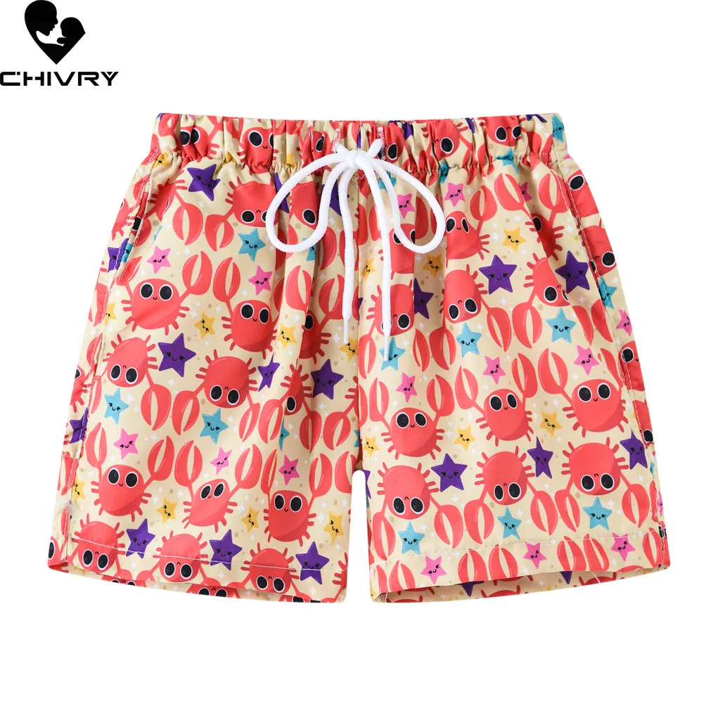 Kids Summer Swim Shorts Baby Boys Girls Swimwear Toddler Kids Fashion Print Swimwear Swimsuit Beach Short Pants Casual Clothes