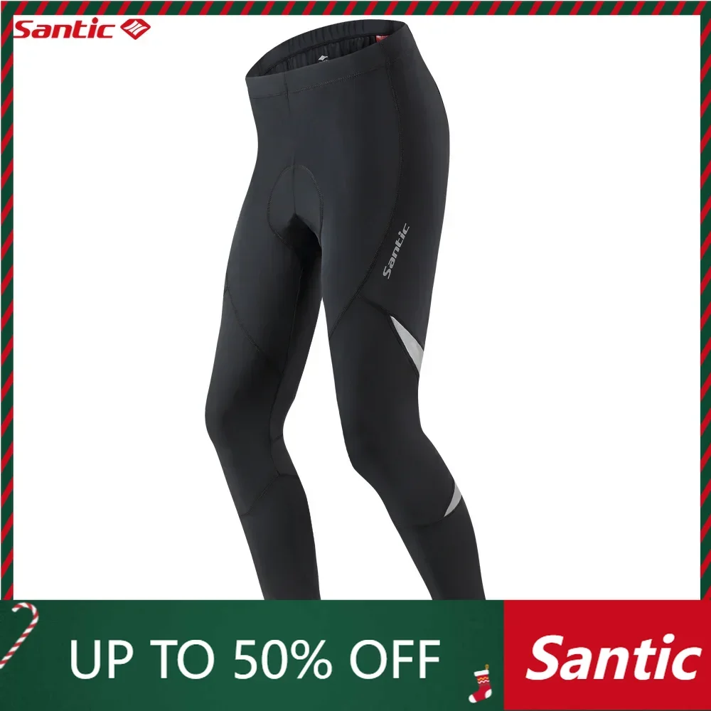 Santic Men Cycling Pants Summer Bicycle Long Pants Cushion MTB Ride Bike Trousers Outdoor Sports Reflective WM7C04091