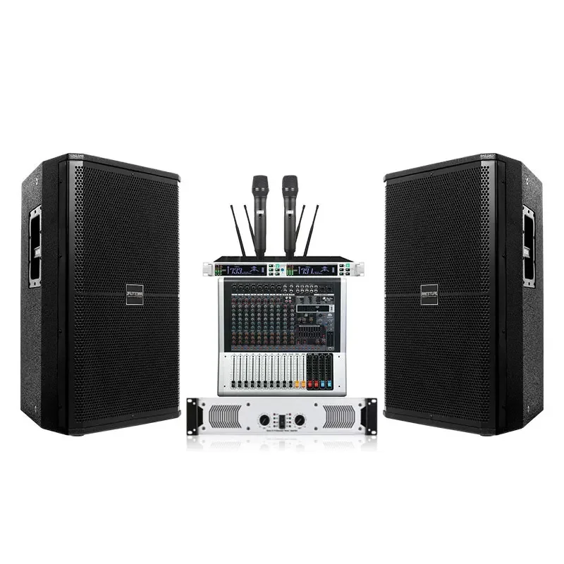 4*15 inch Subwoofer DJ Bass Speaker Active Big Power Professional Stage Speaker pair box for Conference Room/Weddeing/Parties