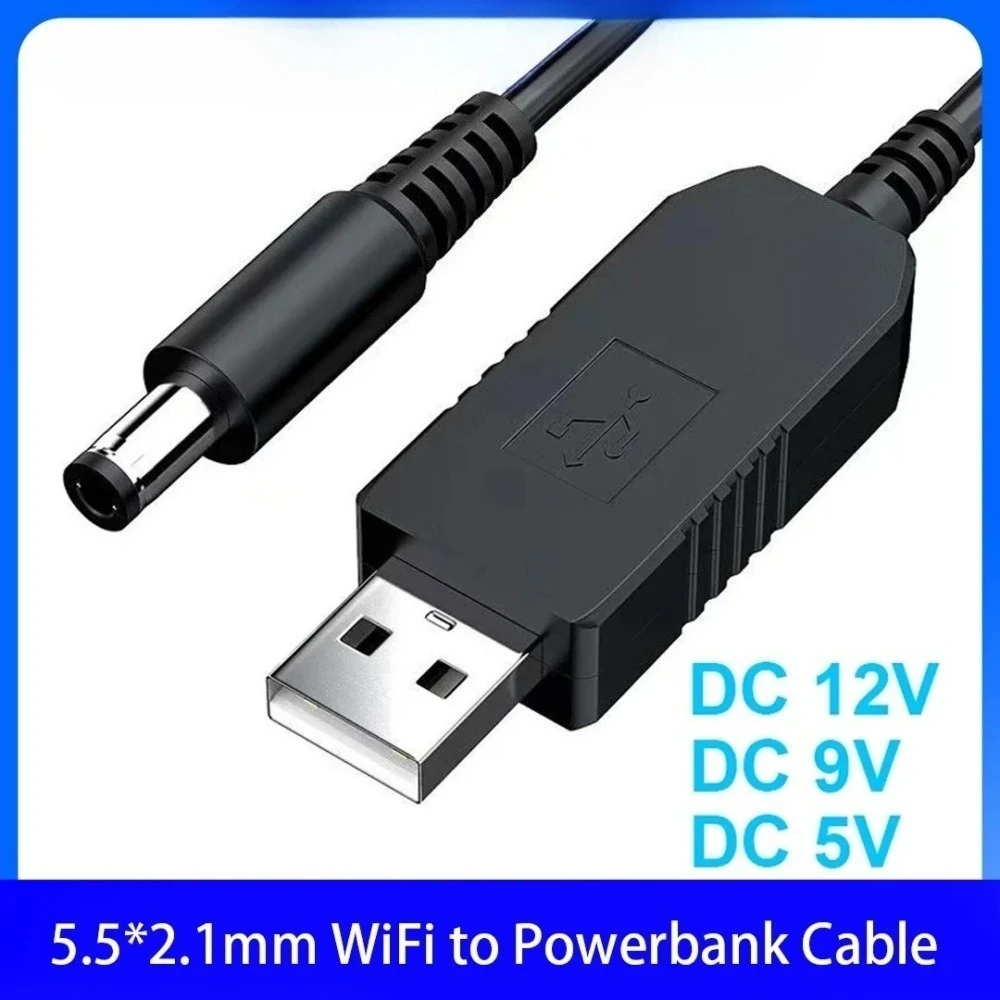 WiFi To Power Cable Connector DC 5V To 5V/9V/12V Step Up Module USB Cable Booster Converter Adapter Power Supply Cable 5.5*2.1mm