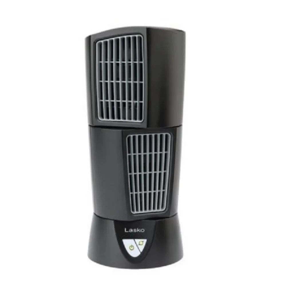 Ventilador de torre de viento de escritorio en negro, aire acondicionado portátil, ventilador de cuello