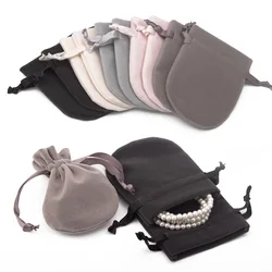Fashion Dust Protect Gift Jewelry Packaging Bag Round Velvet Bag Portable Drawstring Pouches Storage Pouch Bracelet Organizer