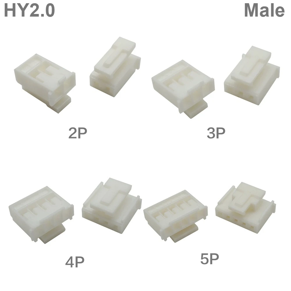 100pcs HY2.0 Rubber Shell Plug 2.0mm Spacing Single Row with Lock 2P3P4P5P6P7P8P-12P Connector
