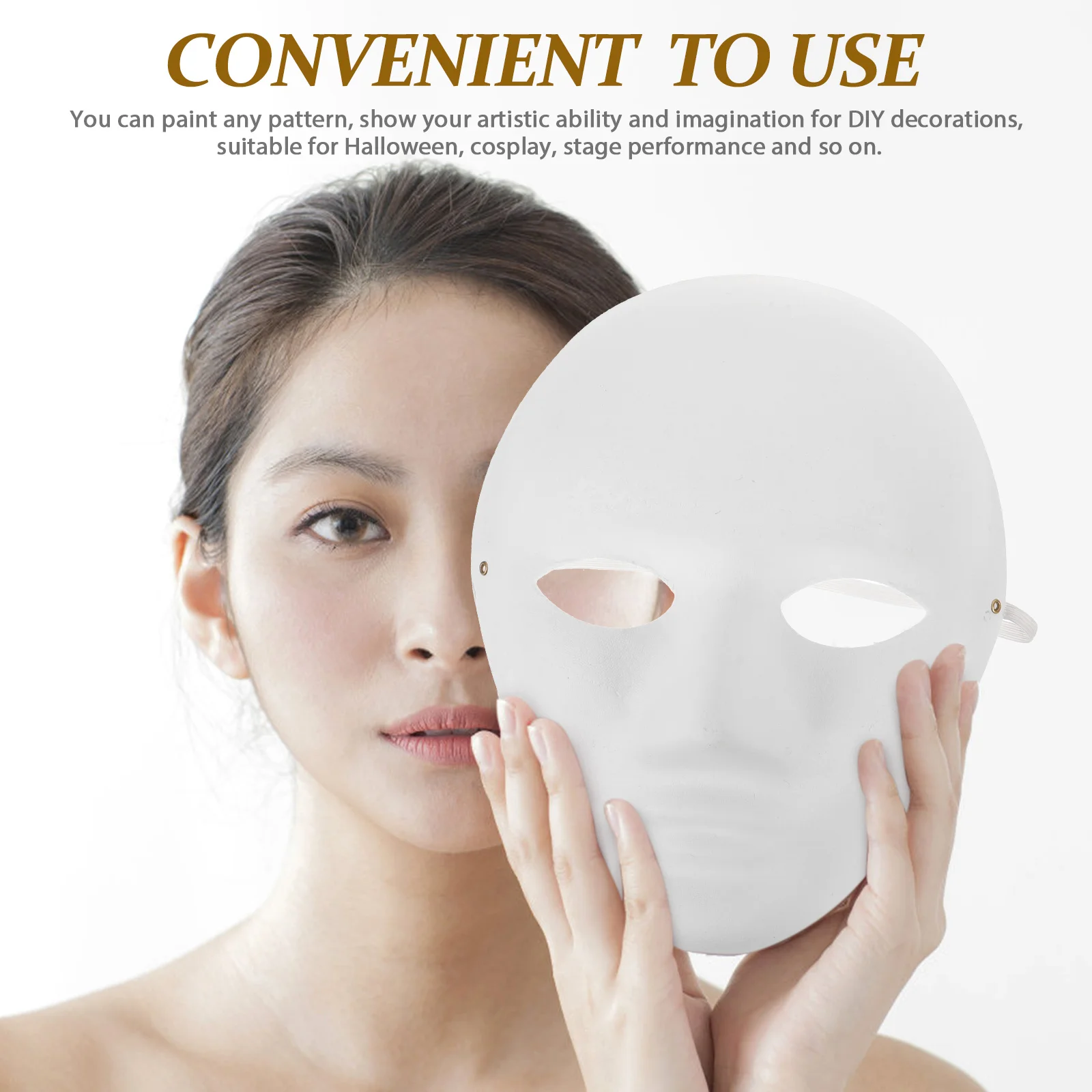 4 ชิ้นหน้ากากวาดด้วยมือตกแต่งคอสเพลย์ DIY หน้ากากสัตว์เยื่อกระดาษทำนางสาว