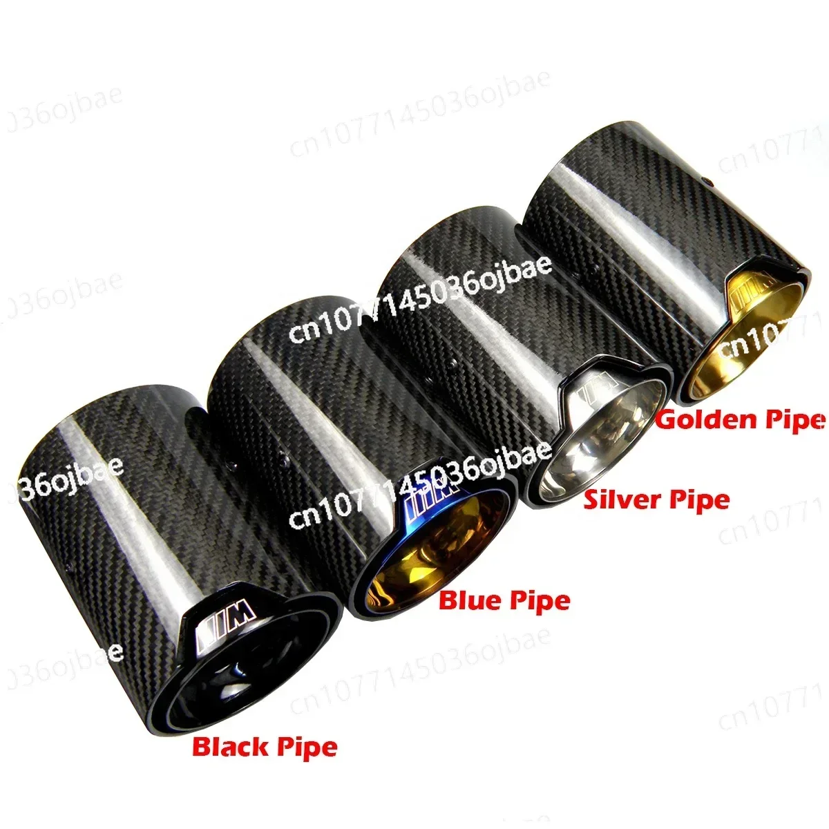 Suitable for BMW M High-performance Exhaust Pipes, Black Coated Carbon Fiber Exhaust Tip Muffler