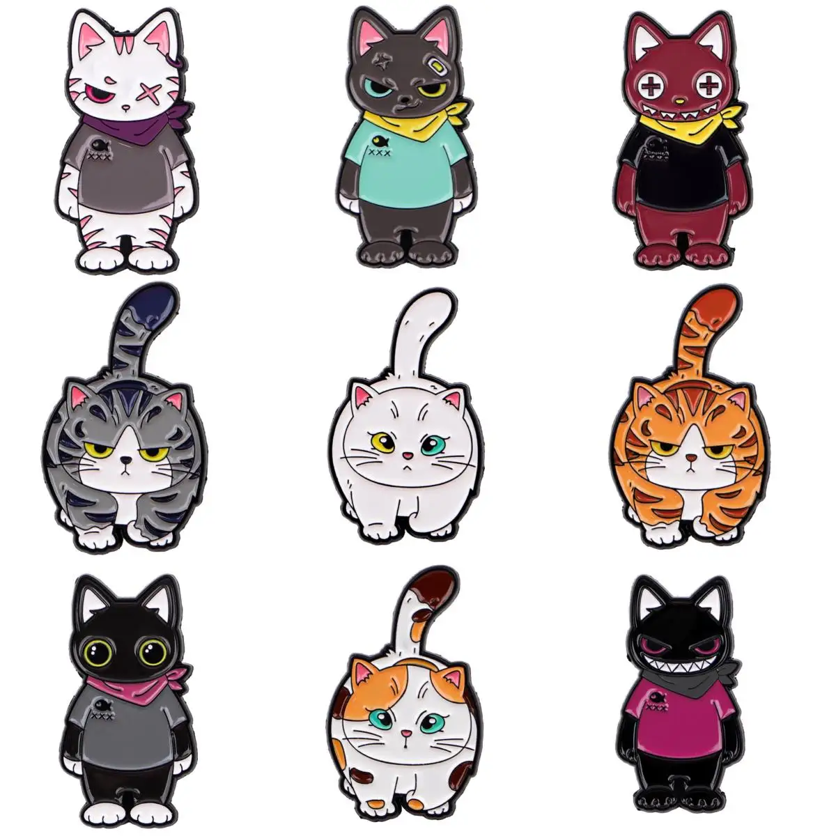 Süße Katze Emaille Pin Cartoon Monster Brosche für Mantel Damen Broschen Mode Revers Abzeichen Schmuck Geschenk für Freunde