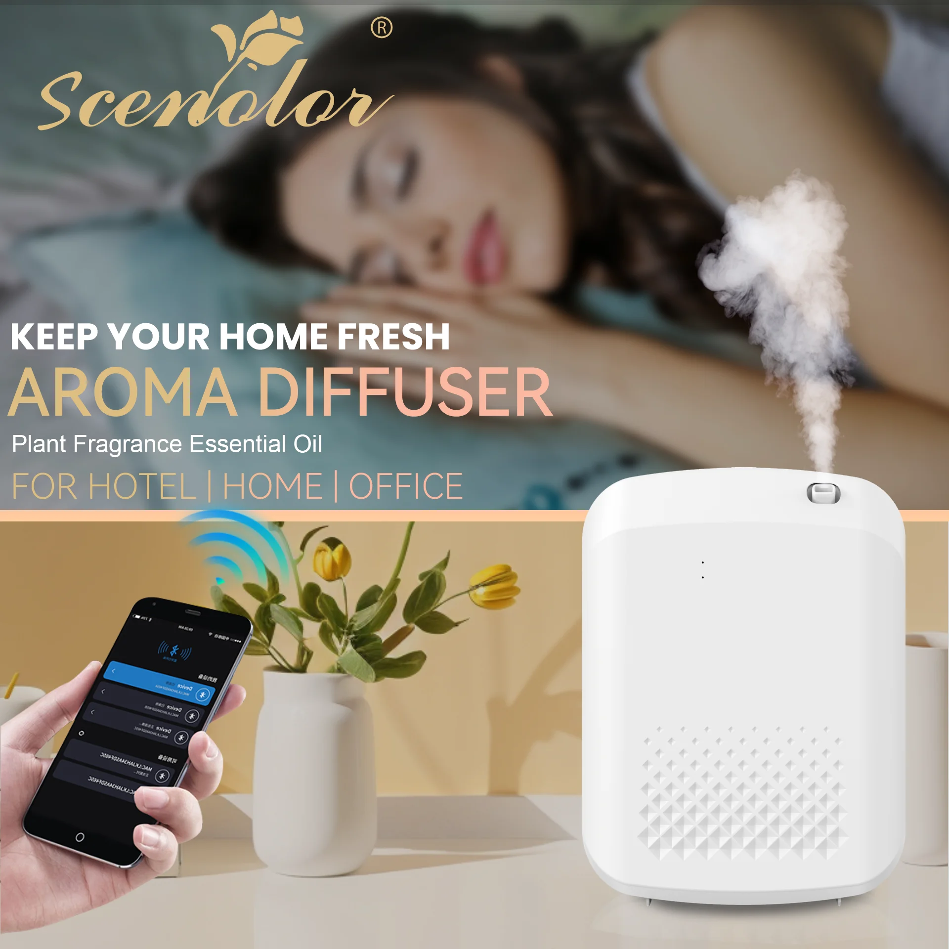 Scenolor 2024  Essential Oil Capacity Large 400ML Upgraded Bluetooth Smart Scent Air Freshener Hotel Machine for Home Spa Hacks