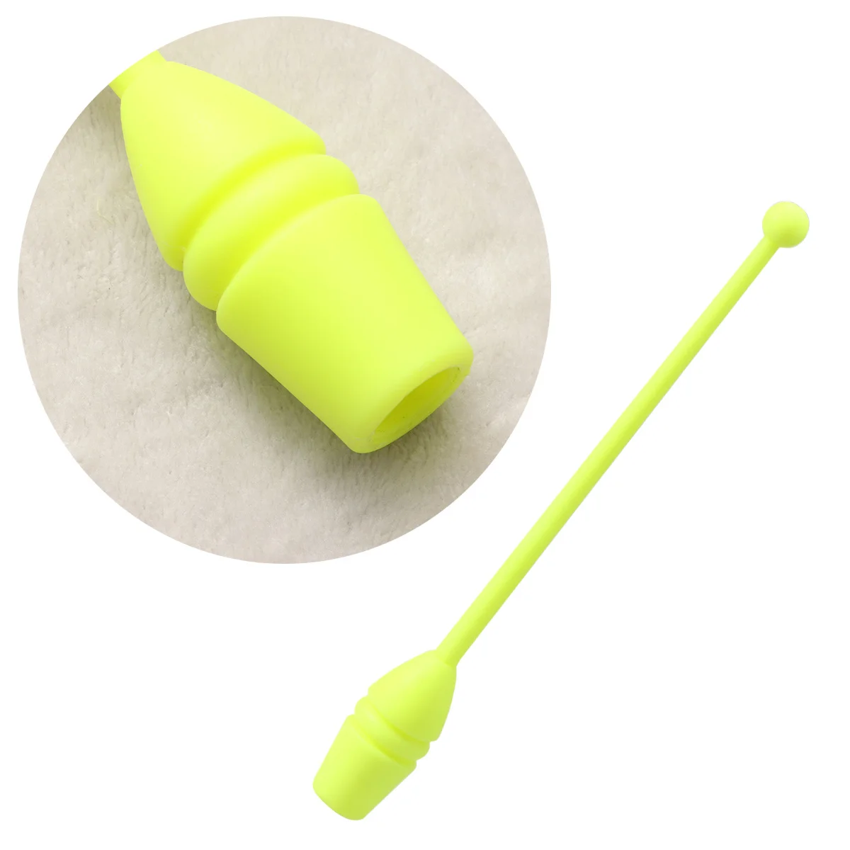 

1Pair Artistic Gymnastics Stick Yellow Thermoplastic Rubber Club Head Safe for Dance Birthday Christmas