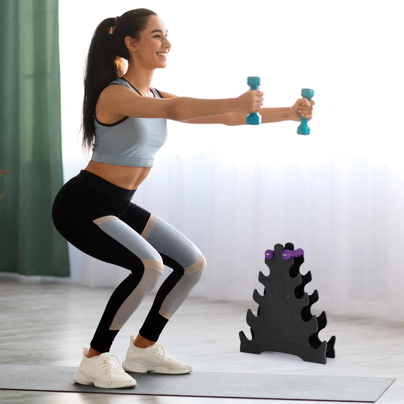 

1Pcs Dumbbell Storage Rack Modern Triangle Shaped Display Stand for Dumbbells Strength Training Accessories Dumbbell Bracket