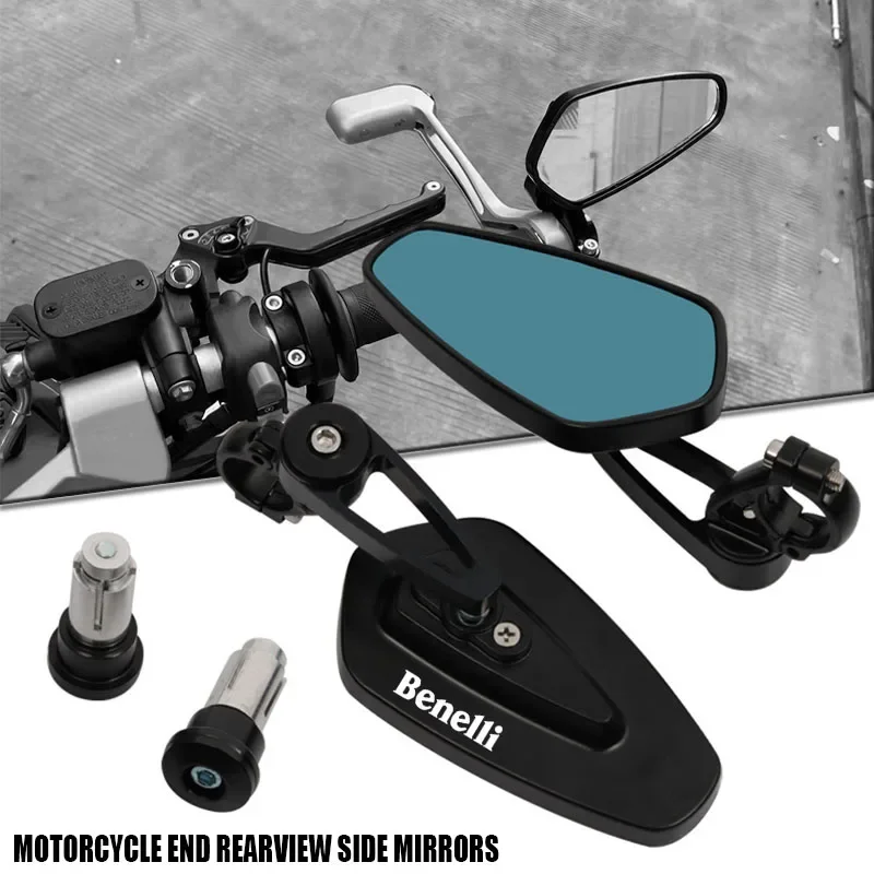 Per Benelli Leoncino 250 500 800 Moto 22mm 7/8 "Manubrio in lega di alluminio Manopole End Specchietti retrovisori laterali