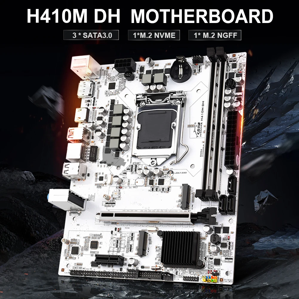 H410M DH Motherboard NVME NGFF M.2 LGA1200 Desktop Motherboard 2*DDR4 64GB DP HD USB3.0/2.0 SATA 3.0 PCI-E 3.0 for GEN 10th CPU