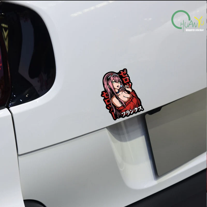 Anime Character 02darling Car Sticker Scratch Cover Body Decoration Creative Personalized Decal Waterproof Reflective