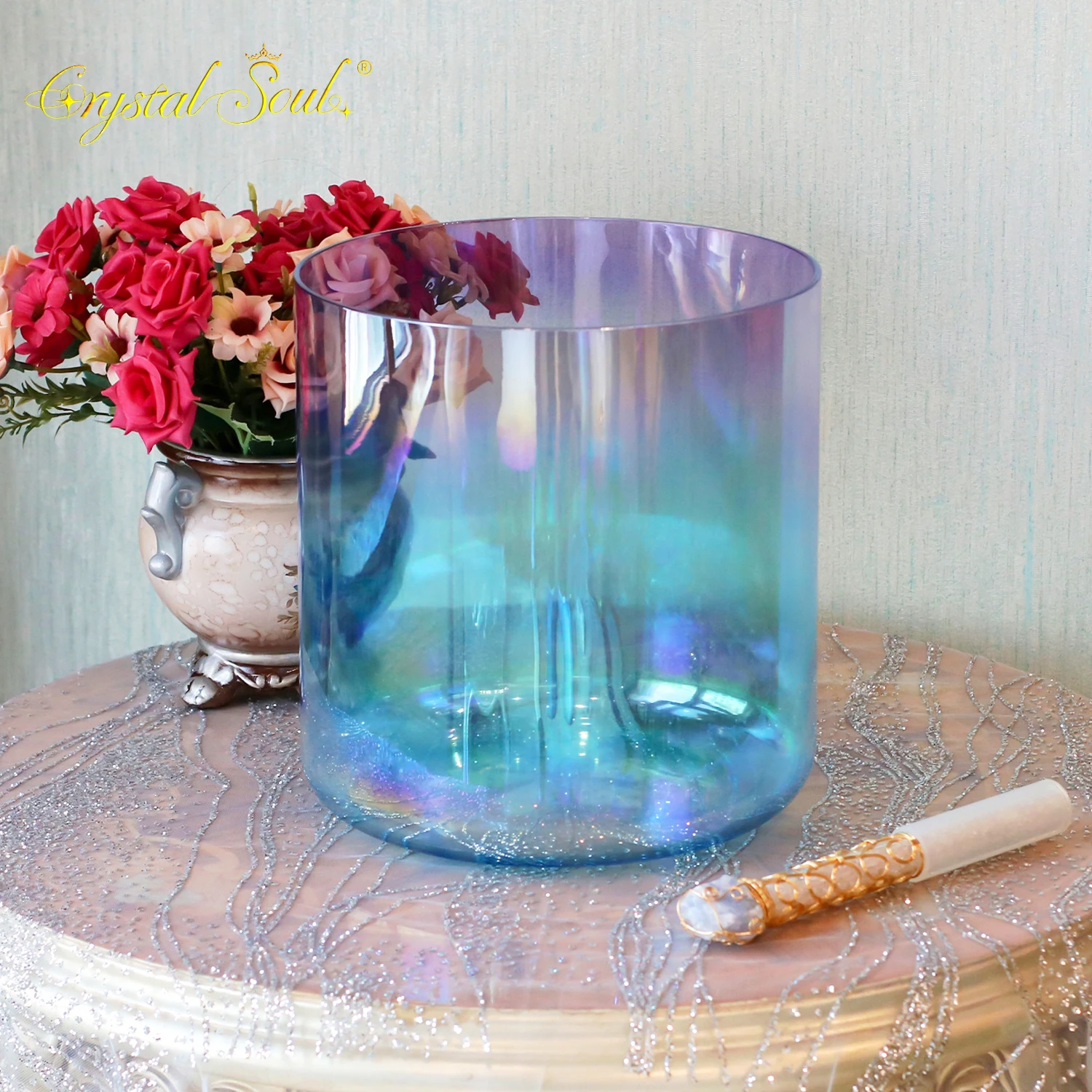 

Кристаллическая поющая чаша DTCTK Design Dreamy Romantic Gradient Color для медитации и звукотерапии, тибетские чаши из 7 металлов, доставка.
