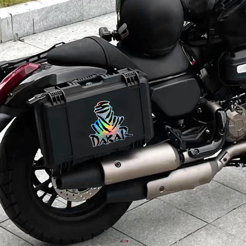 Dakar Desert Rally Reflective Motorcycle Stickers Holographic Carbon Vinyl Decals for Scooter Helmet Fuel Tank Box Fairing view 6