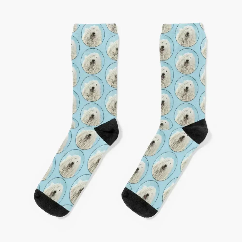 

Komondor Painting - Cute Original Dog Art Socks Antiskid soccer hip hop heated golf Male Socks Women's