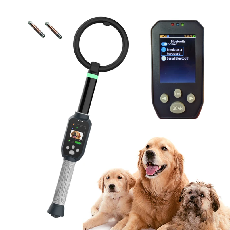 قارئ عصي حيوانات محمول للكلاب ، قطة مع dk ، RFID ، قارئ حيوانات ، أنبوب رقاقة ، علامة زجاجية ، واي فاي ، سيارة واي فاي ، HDX ، وقي