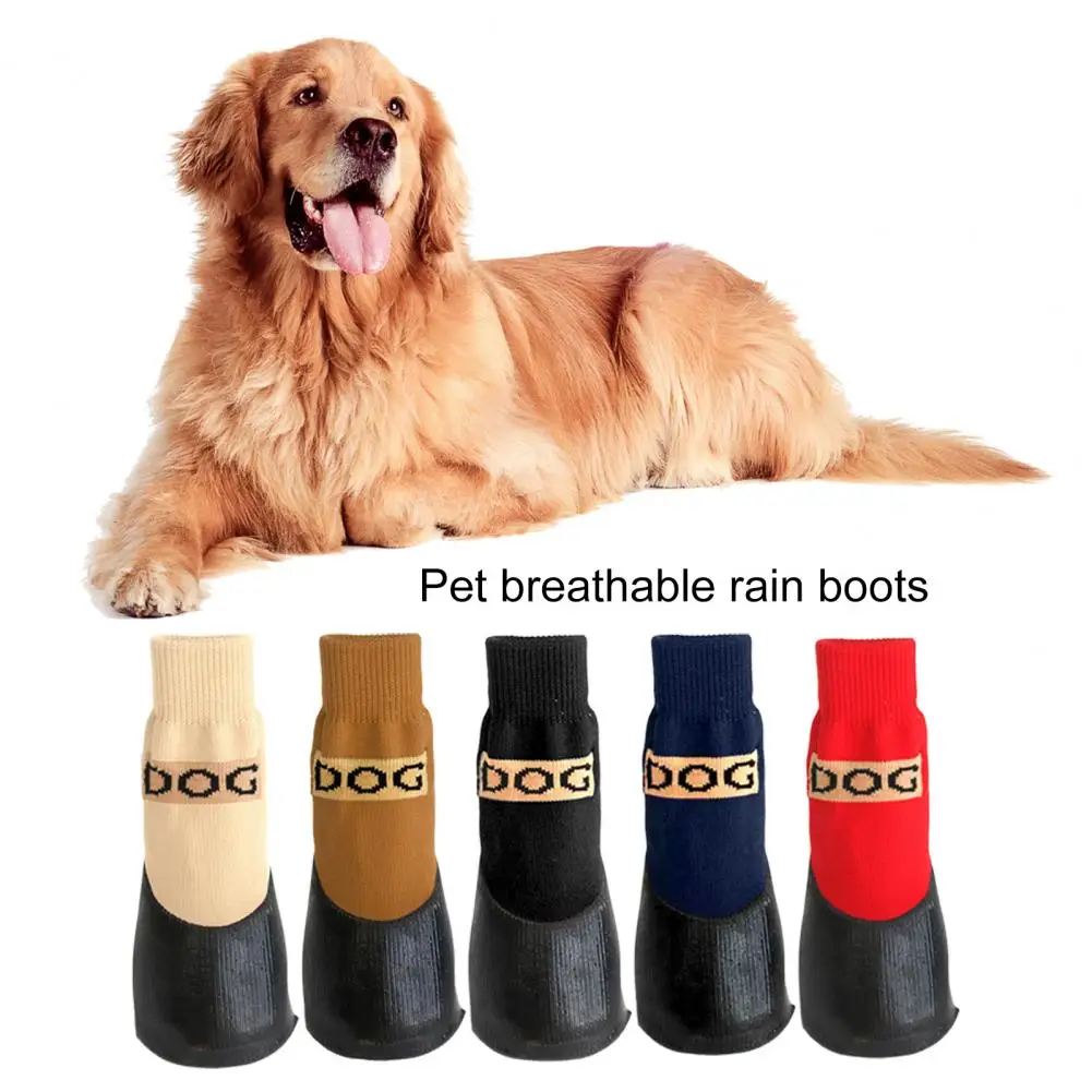 4Pcs Pet Dog Shoes Socks Outdoor Indoor Waterproof Non-slip Dog Shoes Dog Cat Socks Pet Paw Protector for Small Medium Large Dog