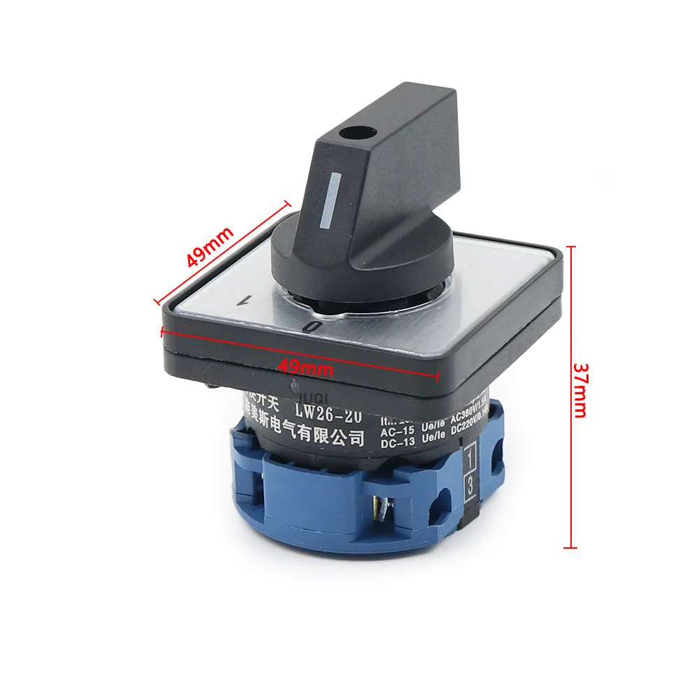 LW26-20 universal switch 2 gears 1 joint Reversing switch 20A On-Off versatile change-over switch 440V 20A cutoff switch