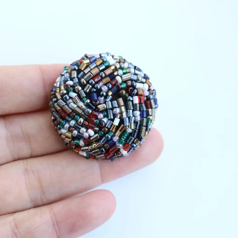 Luxury High-end Beaded buttons for Coat Multi color Round Crystal shank Button for clothes shirt Shirt Knitwear