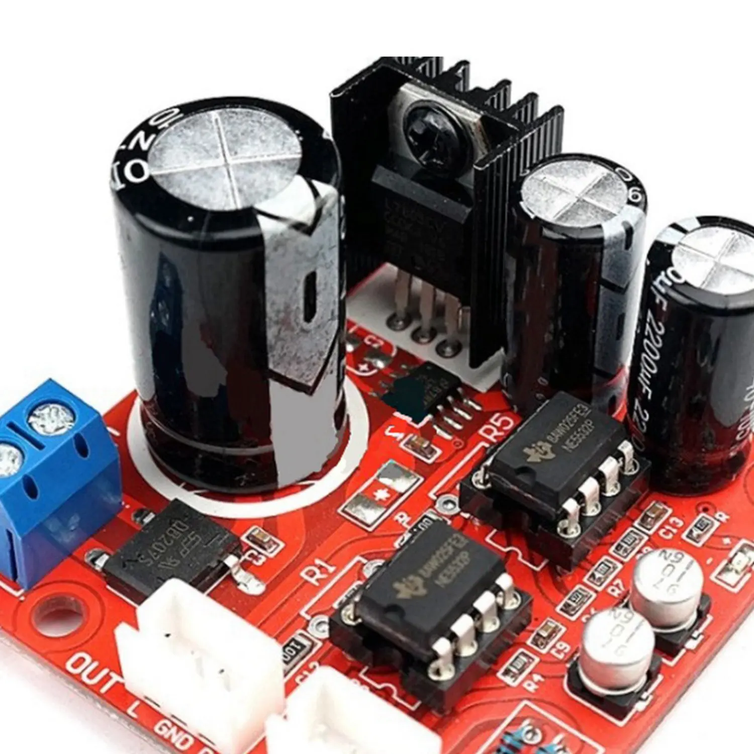 N75R-1 Pcs DIY Battery Holder With 6 Pins & 1 Pcs Dual NE5532 Preamp Audio Amplifier Board