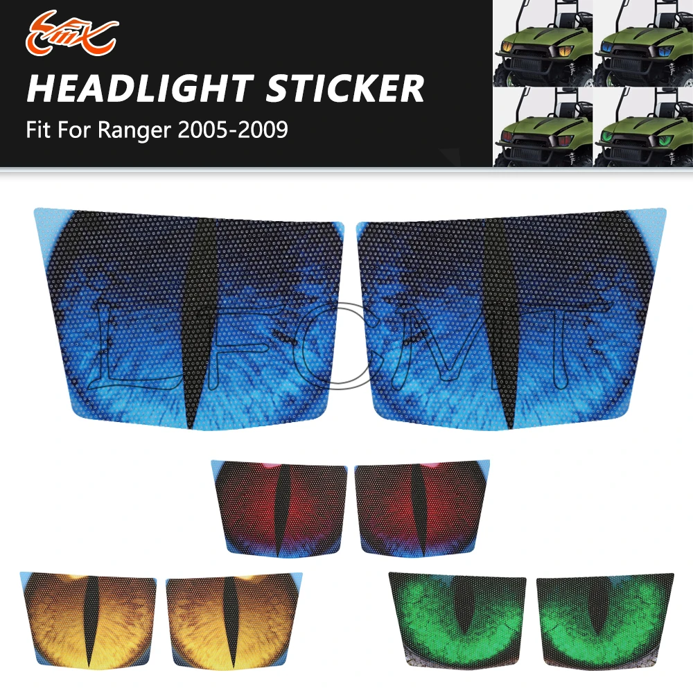 

Fit for Polaris UTV Ranger XP700 Crew 700 500 2x4 700 6x6 Front Headlight Stickers PVC Headlamp Protective Decals Decor Sticker