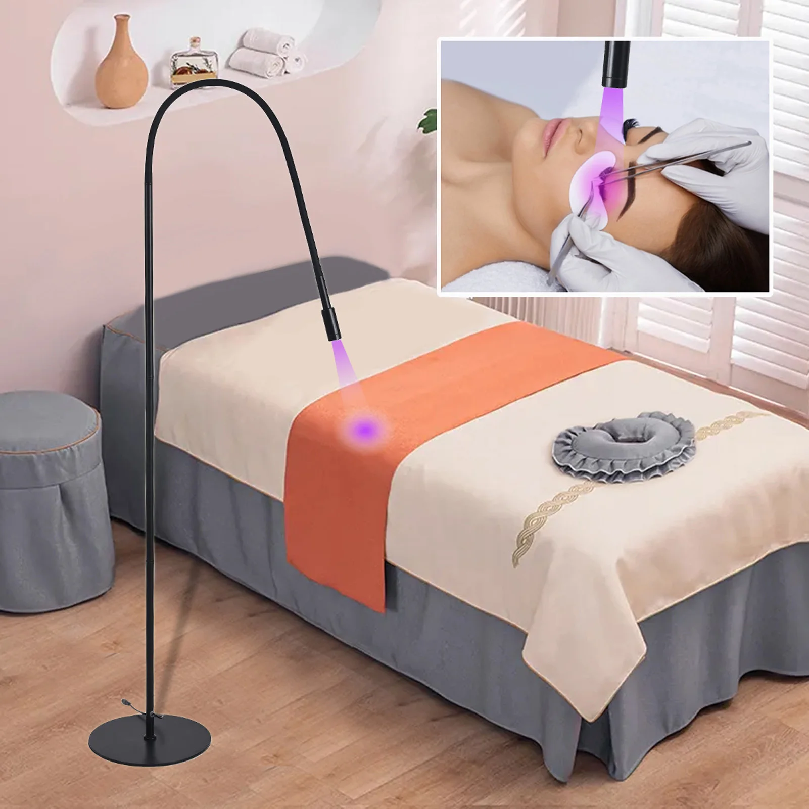 

Eyelash Extension Light 5W Flexible Gooseneck Foot Pedal Lash Curing LED Gel Light for Beauty Salon Lash Curing LED Lamp