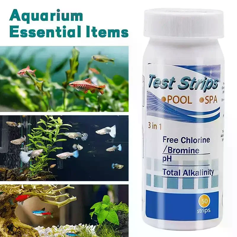 Aquarium Water Test Strips Tank Water Quality Testing Kit Pool SPA Pond Water Test Paper PH Alkalinity Hardness Test Paper