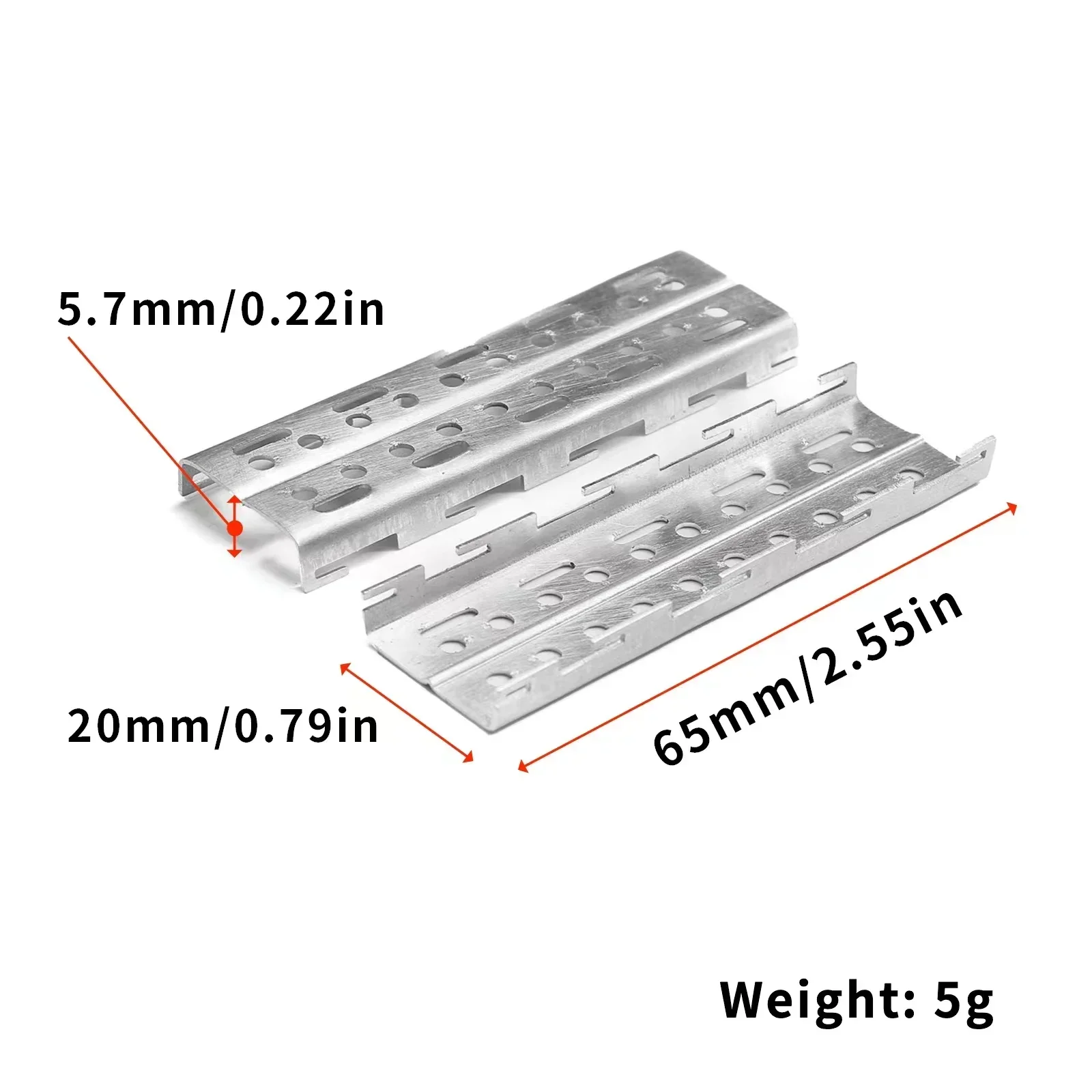 CatRC  2Pcs 65x20mm Metal Sand Ladder Recovery Ramps Board Escape Board for TRX4M Axial SCX24 AX24 1/18 1/24 RC Crawler Car Part