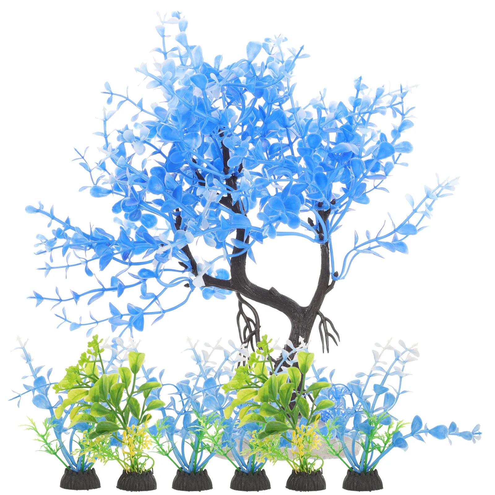 

7Pcs Aquarium Plants Artificial Fish Tank Water Grass Decorations Break Resistant Natural Texture Coral Ornaments Fish Tank