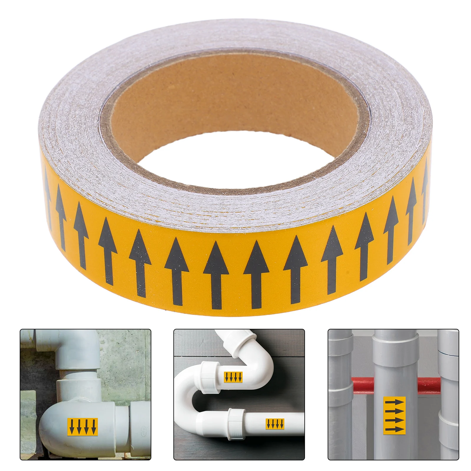 Pipe Labels Arrow Direction Signs Stickers High Visibility Material Safety Assurance Gas Pipe Tape Floor Boundary
