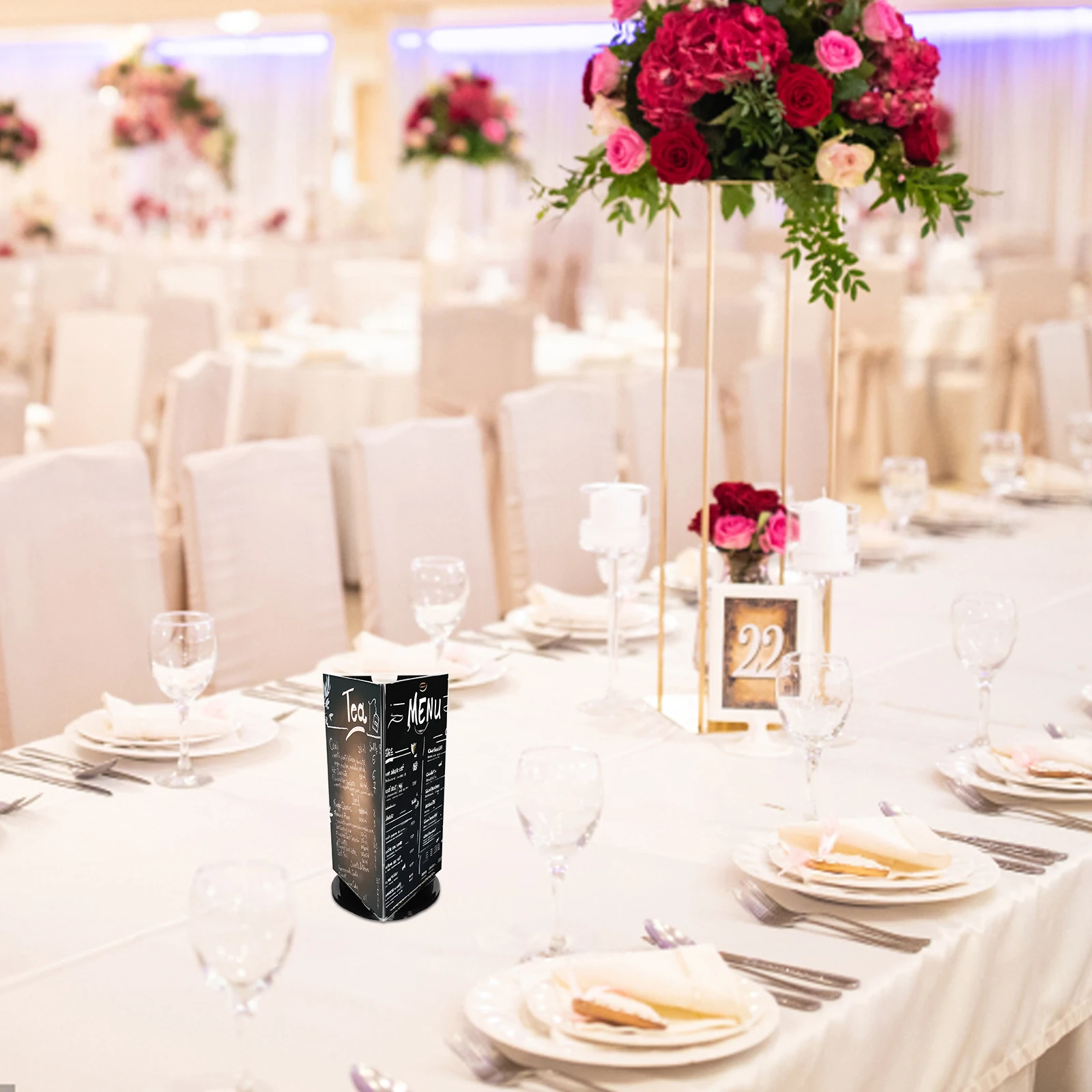 Drehbarer Tischkarten-Acryl-Displayständer, transparenter Menühalter für Schreibtisch, Papier, Schilder, Preise, Menüs, Getränkemisten, kommerzielle Nutzung