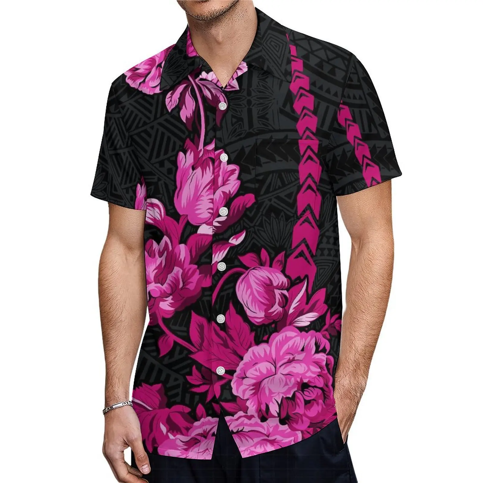 

Новинка 2024, летний хит продаж, модный семейный костюм для родителей и детей, полинезийский принт, индивидуальный семейный костюм из четырех человек