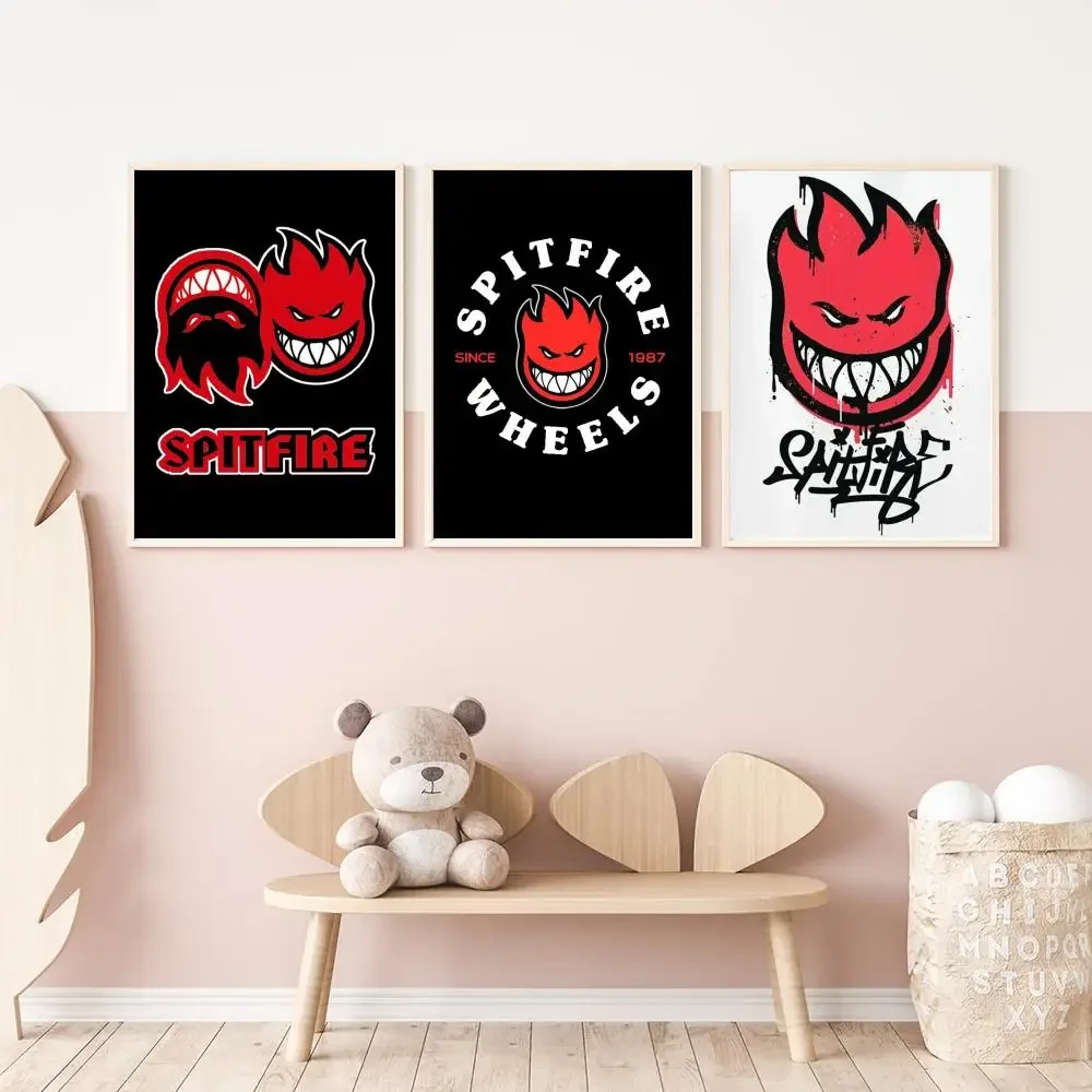 Skateboard S-Spitfire Poster Versatile HD Waterproof Wall Art Self-Adhesive Decor For Any Space Ideal Gift