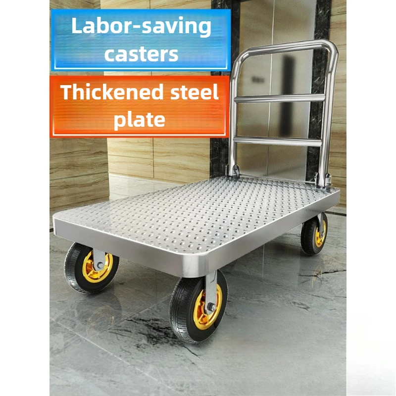 

trolley pull flatbed cart trolley truck household portable trailer folding trolley