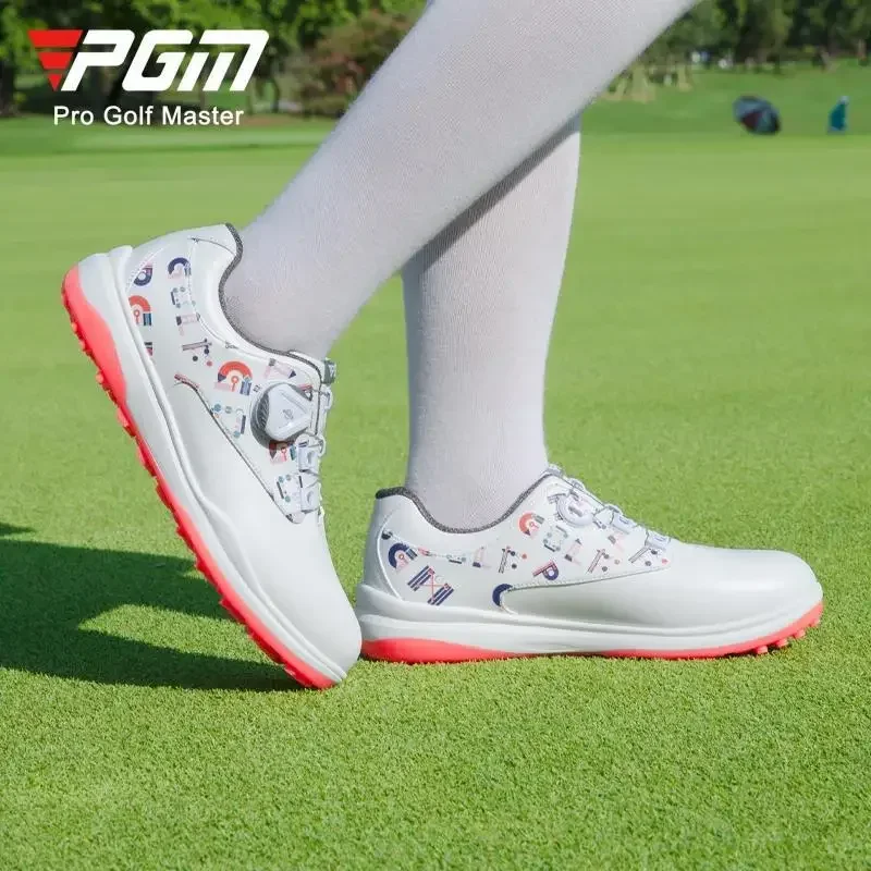 

Comfortable PGM New Golf Ladies Sneakers Anti-Slip Sneakers Knob Shoe Laces Microfiber Leather Shoes