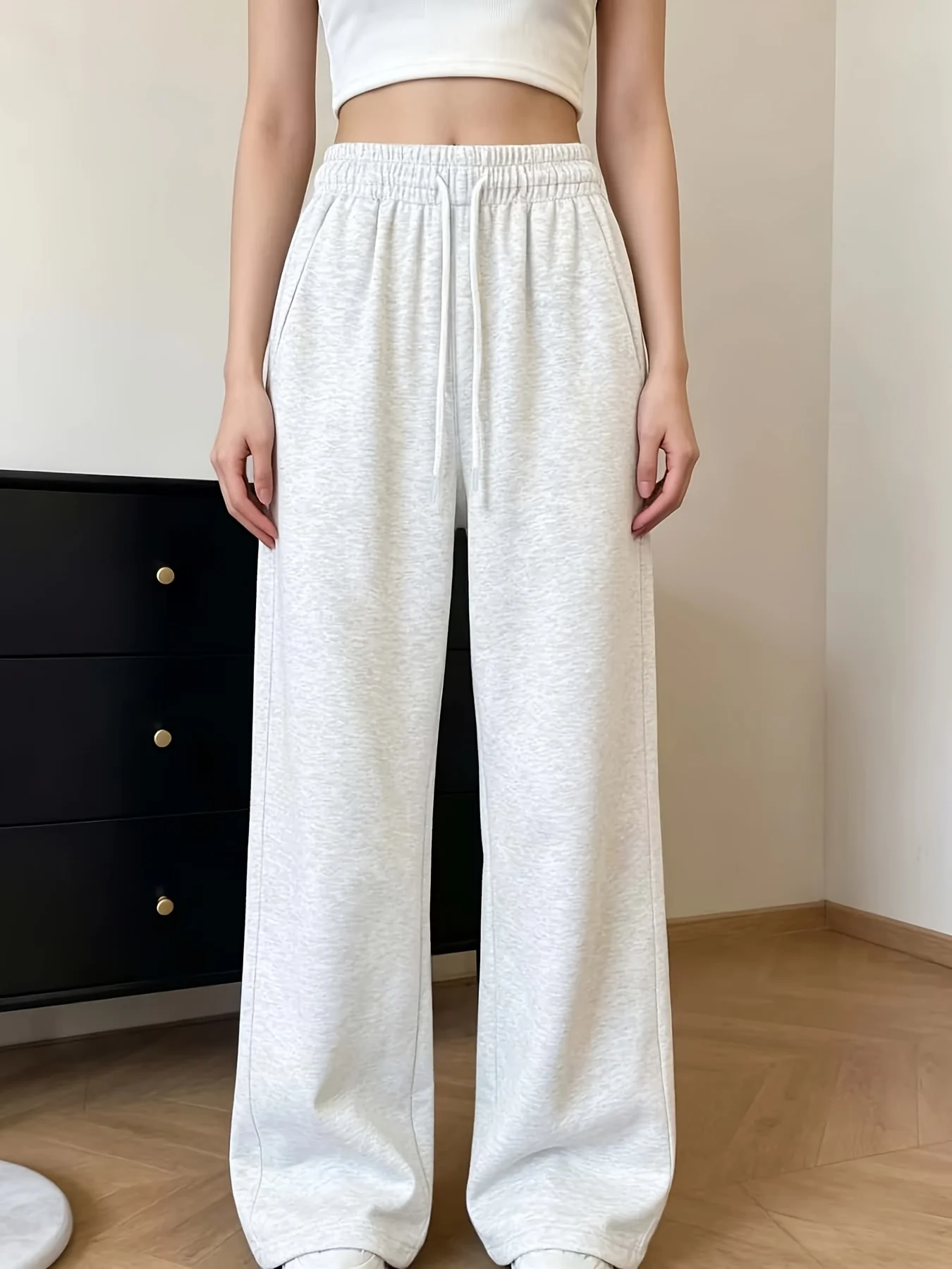 Plain Slim-Fit Women's Trousers Trendy Minimalist Y Elegant Casual Long Pants